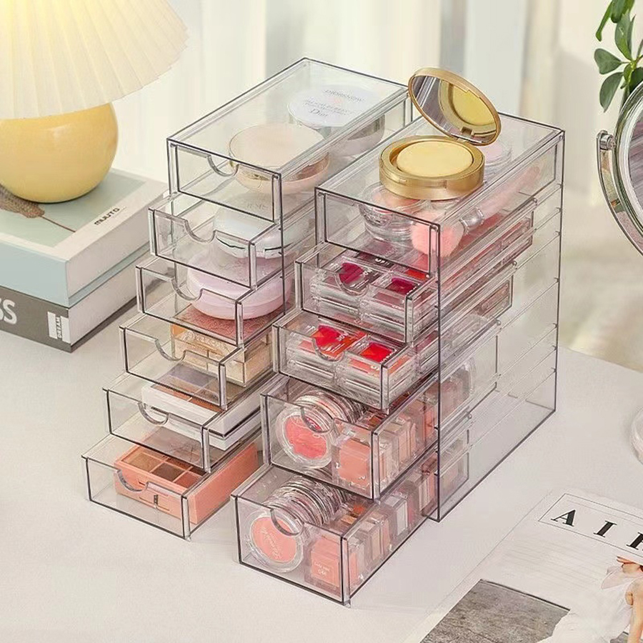 Desk Drawer Unit - Desktop cosmetic organizer dressing table acrylic