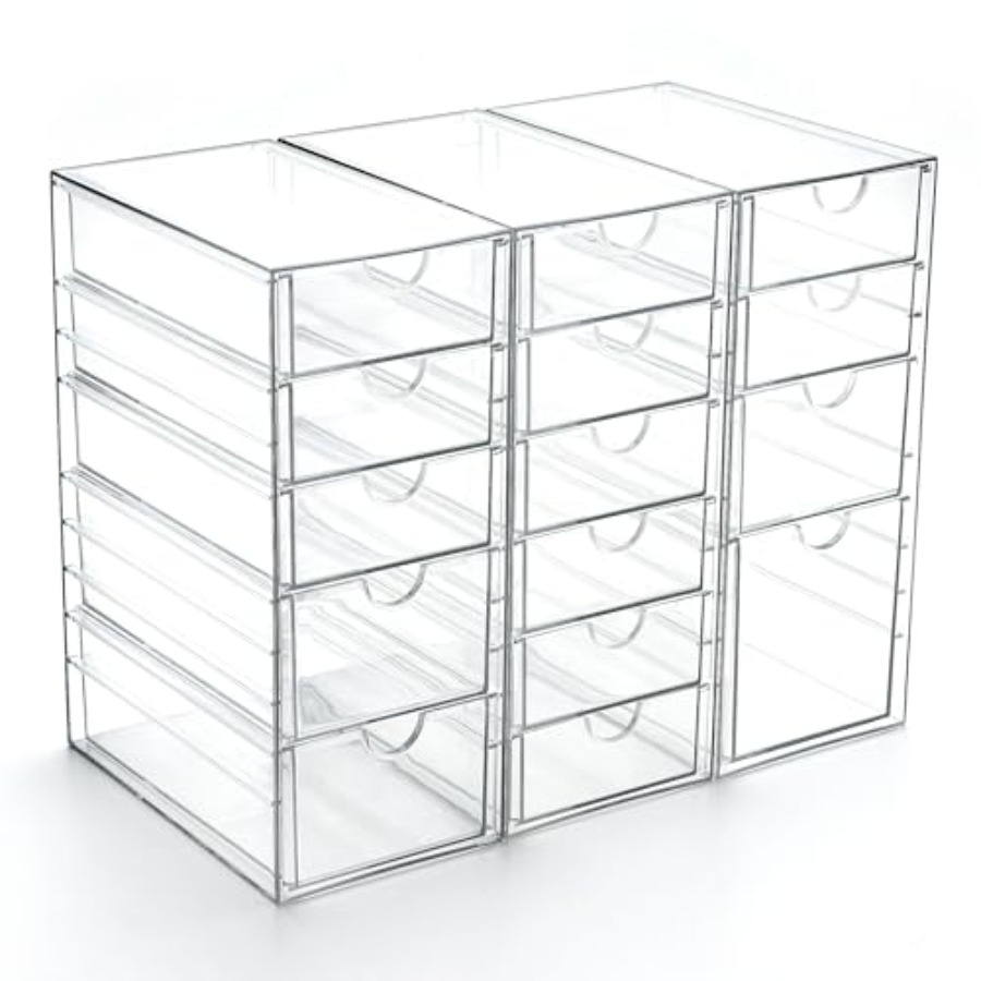 Desk Setup Kit - Acrylic Drawer Organizer with 15 Drawers