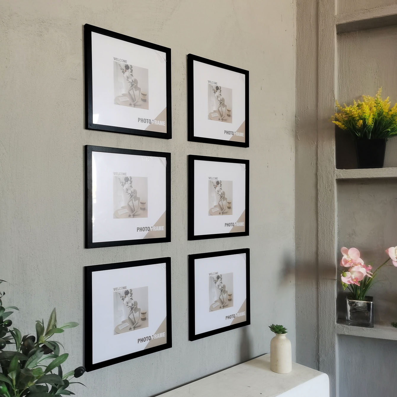 3Pcs Wood Square Photo Frames  - Desk Setup Photo review and price