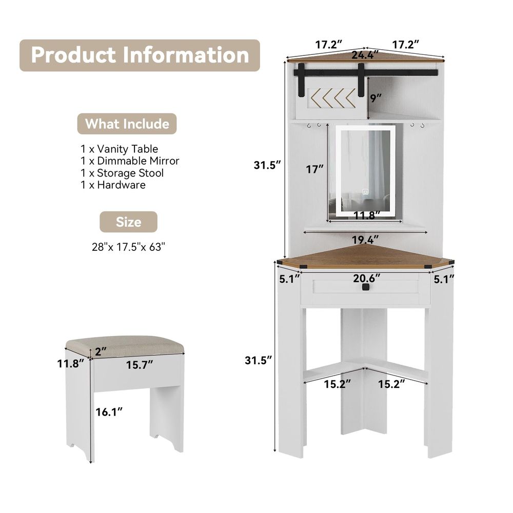 Small Vanity Desk Set with Lig - Desk Setup Small Space review and price