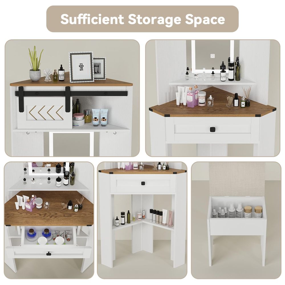 Small Vanity Desk Set with Lig - Desk Setup Small Space review and price