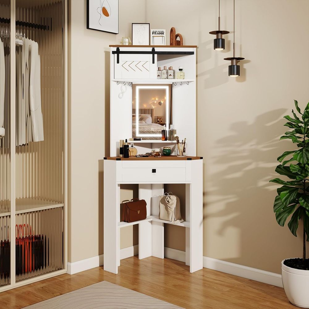 Small Vanity Desk Set with Lig - Desk Setup Small Space review and price