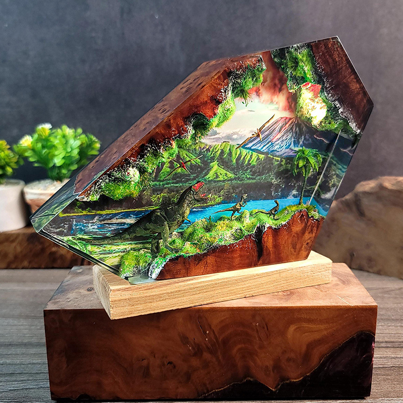 Table Resin Lamp Dinosaur Figu - Desk Setup Light review and price