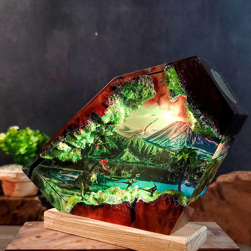 Table Resin Lamp Dinosaur Figu - Desk Setup Light review and price