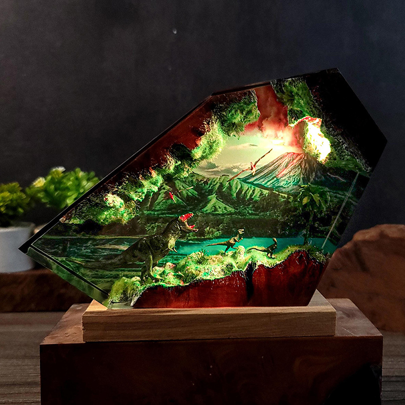 Table Resin Lamp Dinosaur Figu - Desk Setup Light review and price
