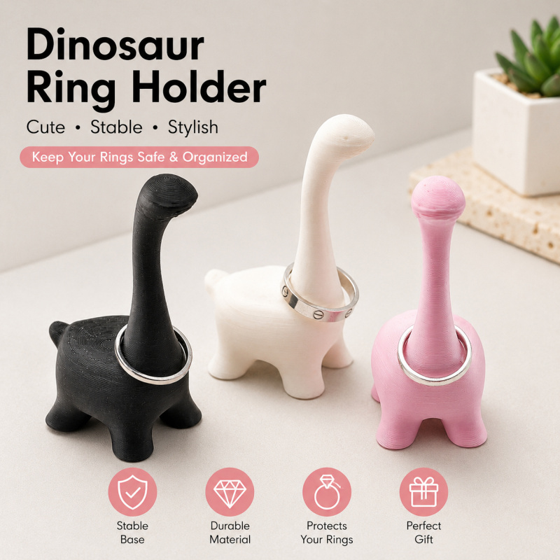 Cute Dinosaur Ring Holder 3D P - Desk Setup Cute review and price