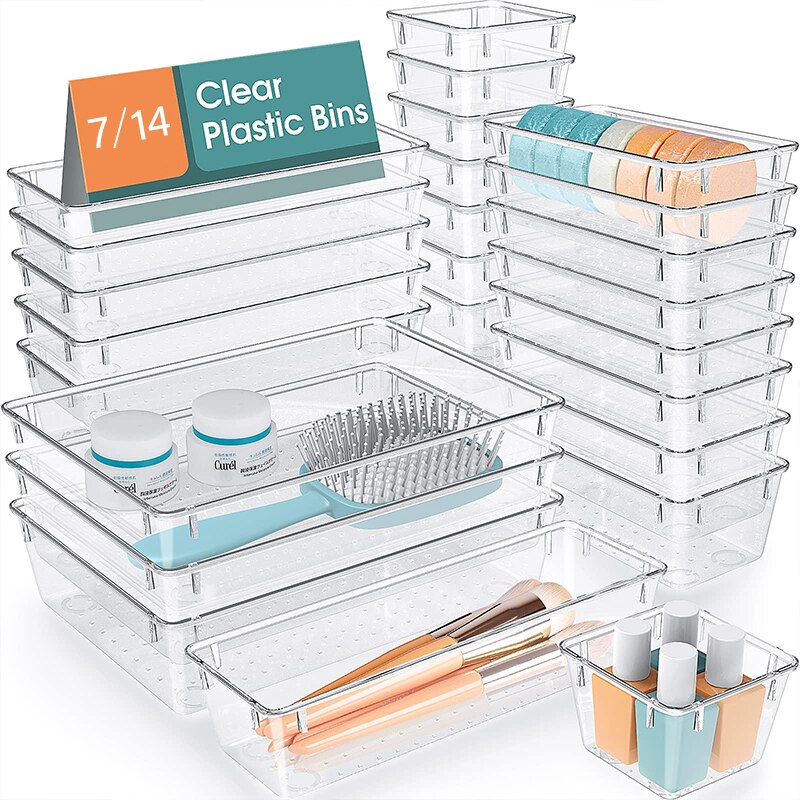 7/16Pcs Clear Plastic Drawer O - Desk Setup Kit review and price
