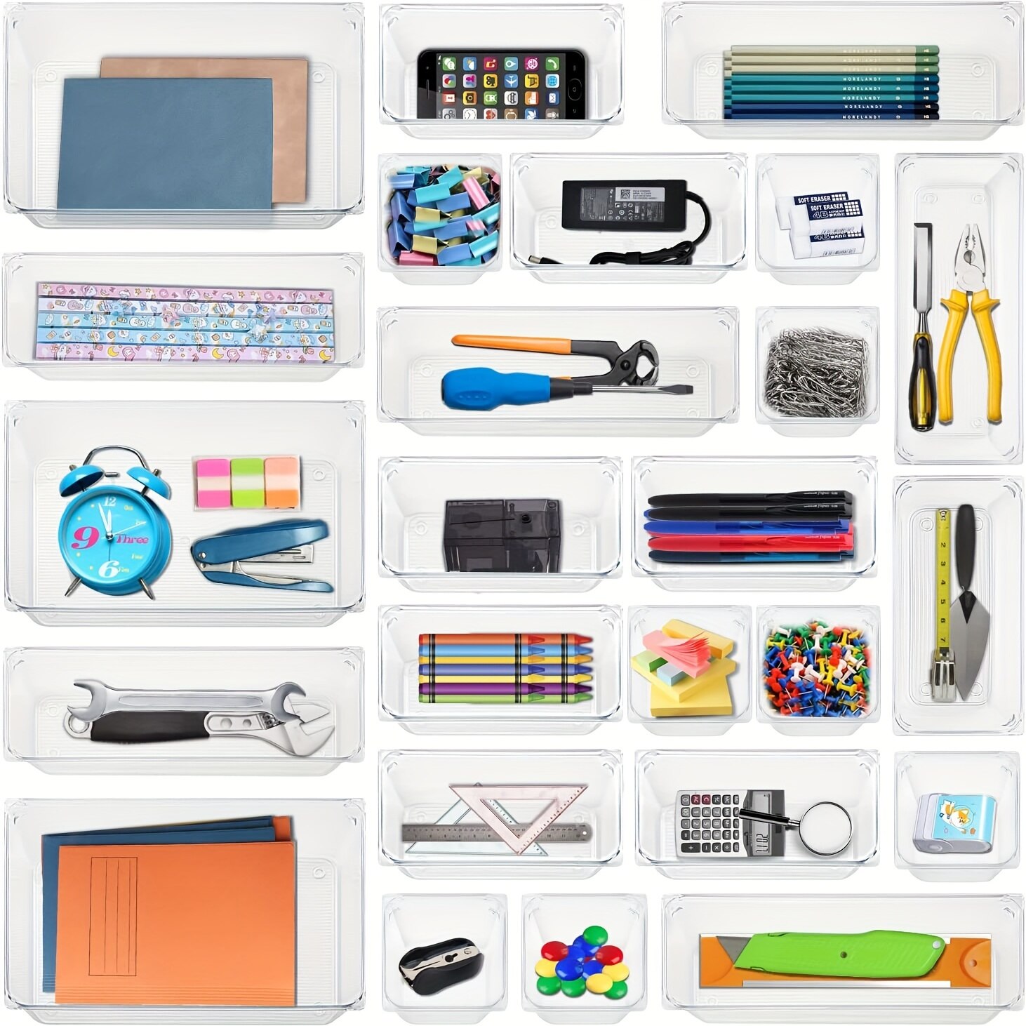 7/16Pcs Clear Plastic Drawer O - Desk Setup Kit review and price