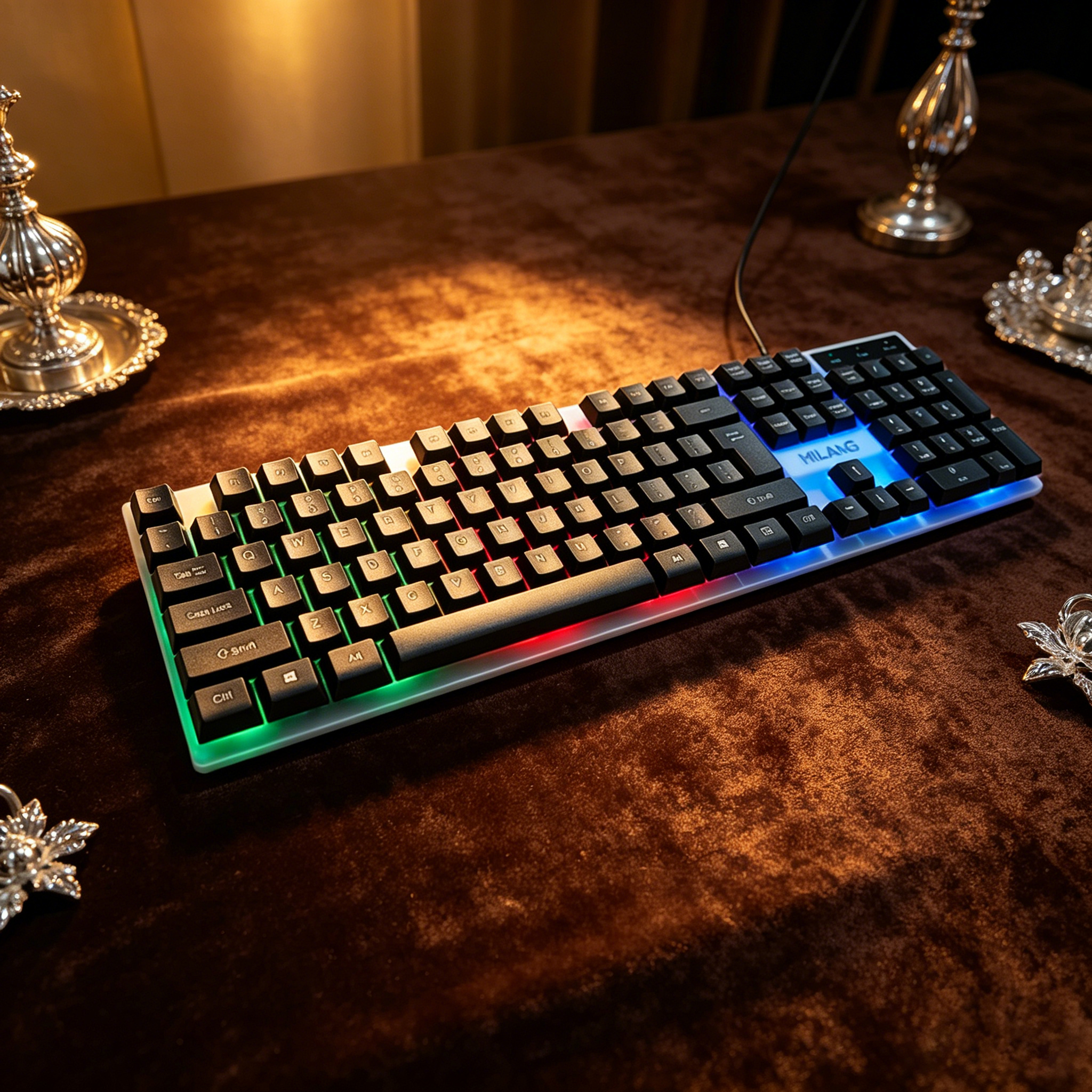 Wired RGB Backlit Keyboard Mou - Work Desk Home Setup review and price
