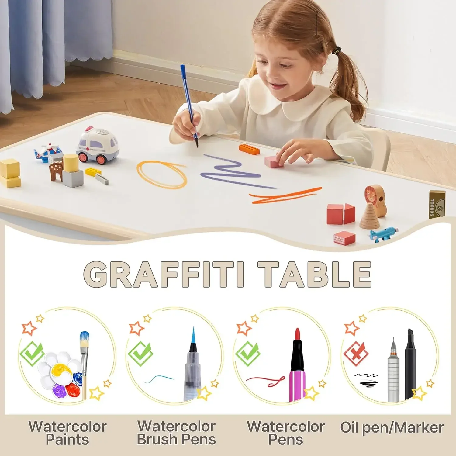 Kids Study Table and Chairs Se - Desk Setup Kit review and price