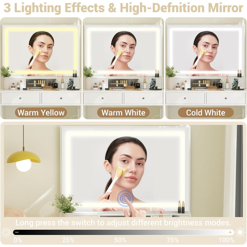 Makeup Vanity Desk with Mirror - Desk Setup Small Space review and price
