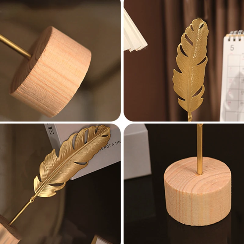 1pcs Golden Ginkgo Leaf Feathe - Desk Setup Photo review and price
