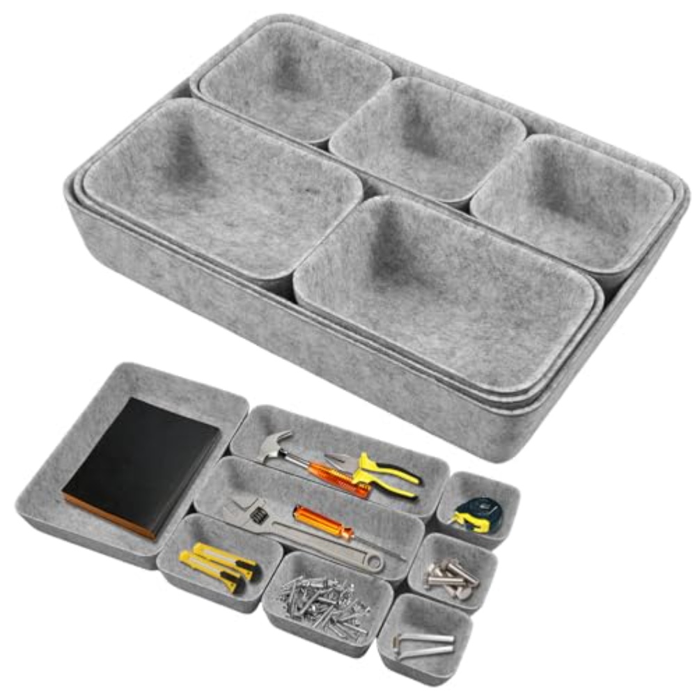 8pcs/set Felt Storage Box Desk - Desk Drawer Unit review and price