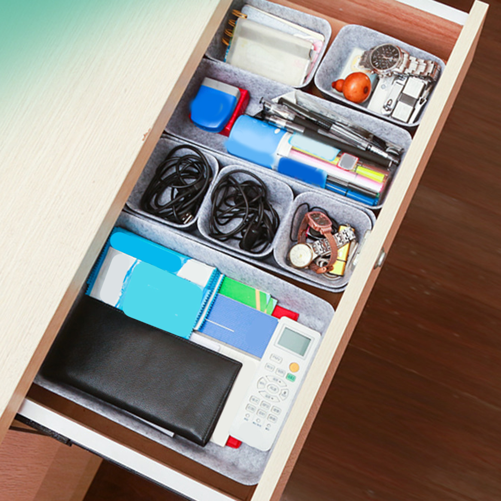 8pcs/set Felt Storage Box Desk - Desk Drawer Unit review and price