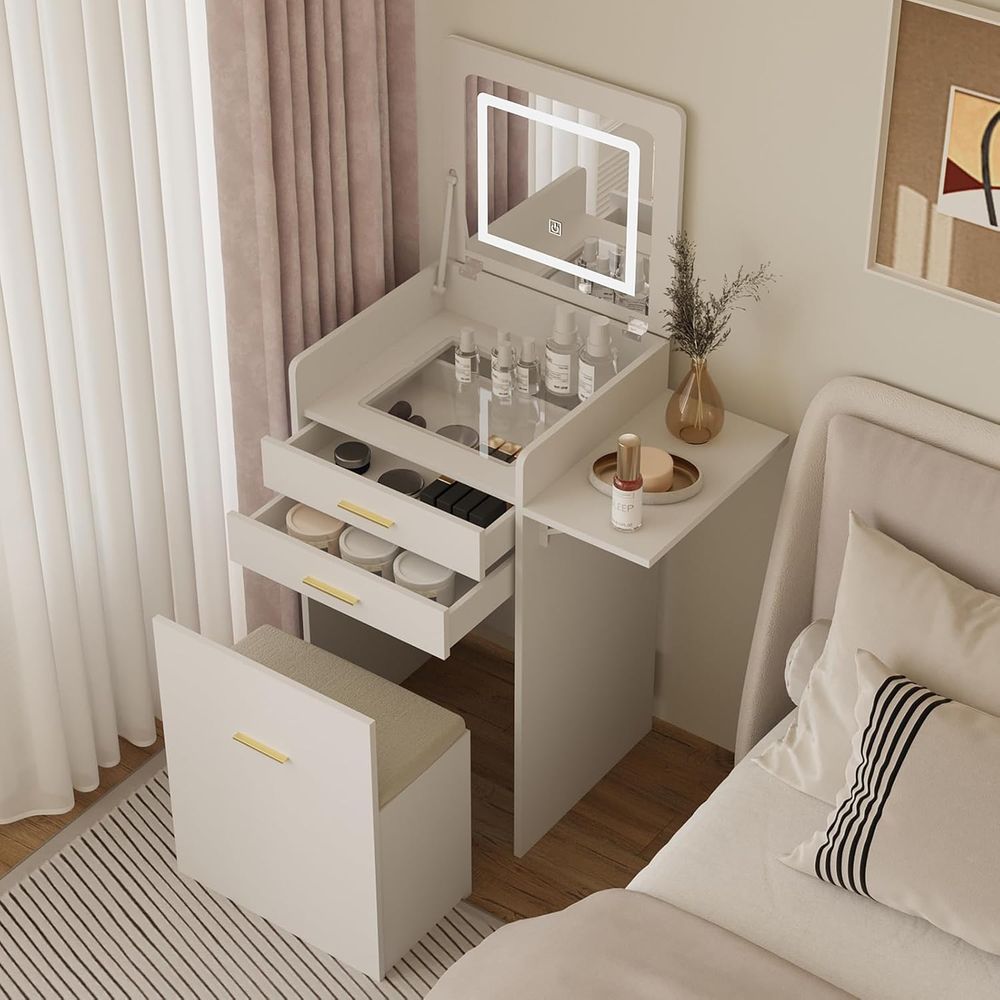 3-in-1 Vanity Desk Set, Flip-t - Desk Setup Small Space review and price