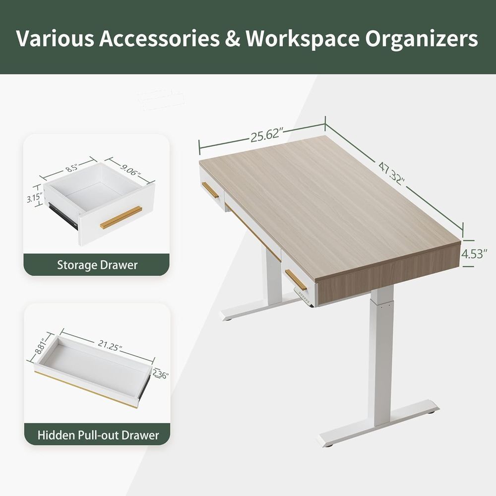 Electric Standing Desk, 3 Draw - Desk Drawer Unit review and price