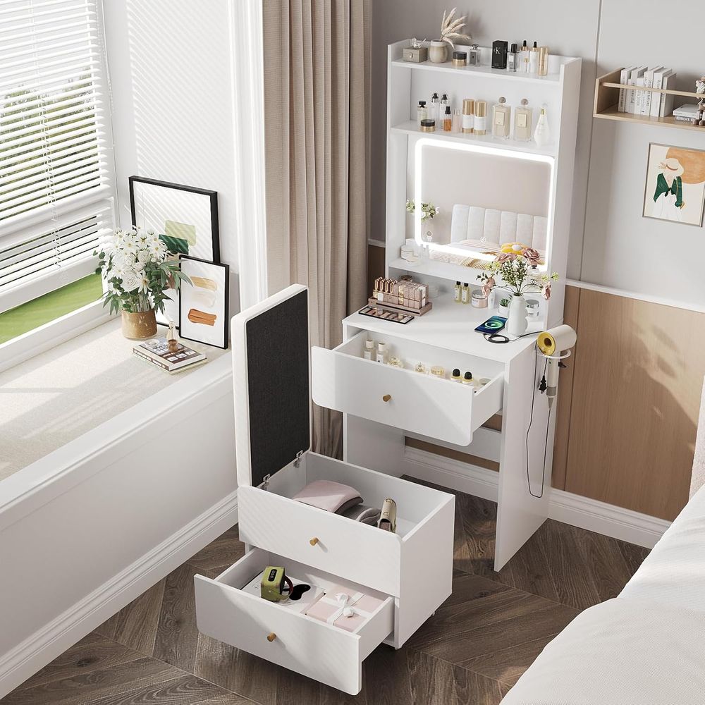 Make Up Vanity Desk with Mirro - Desk Setup In Small Bedroom review and price