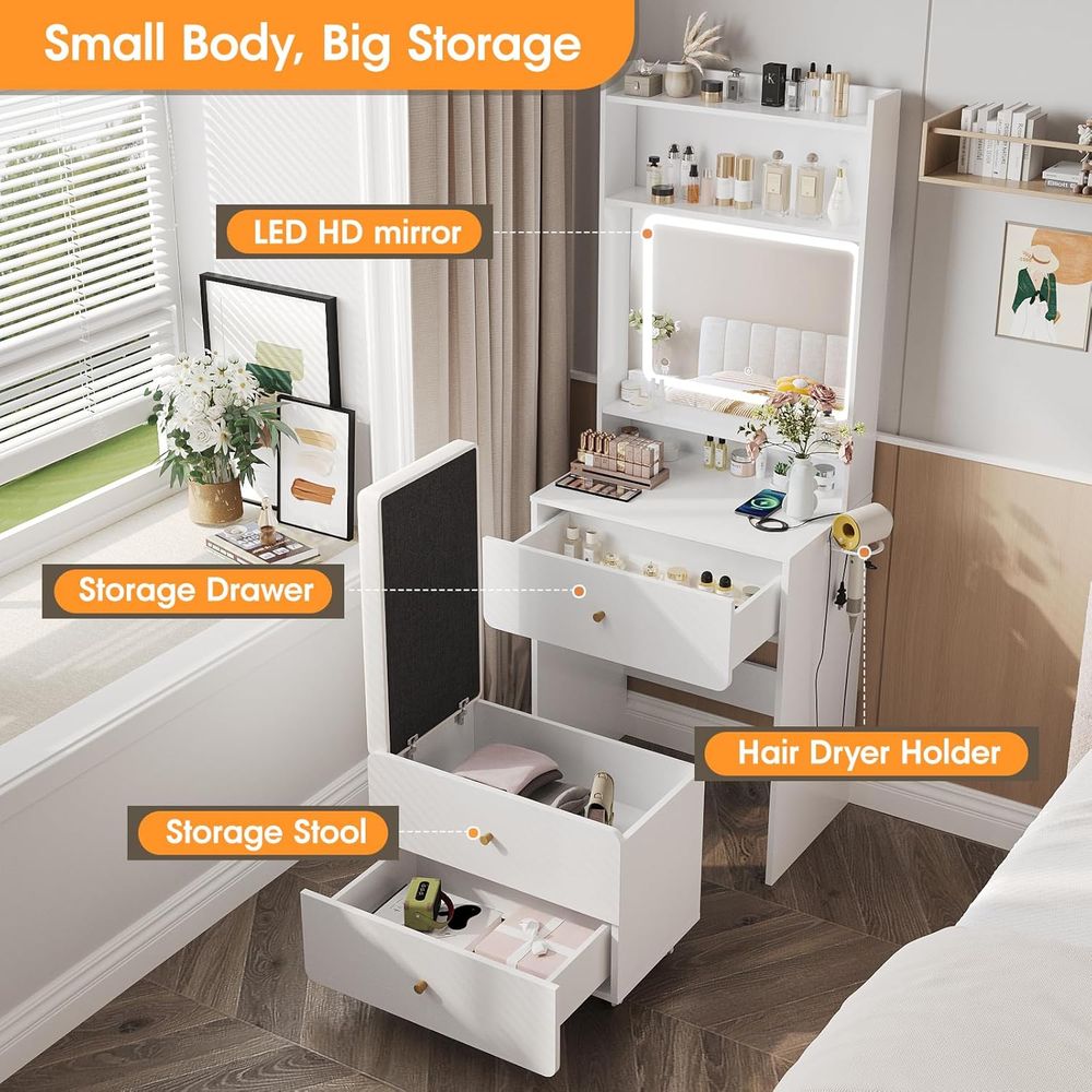 Make Up Vanity Desk with Mirro - Desk Setup In Small Bedroom review and price