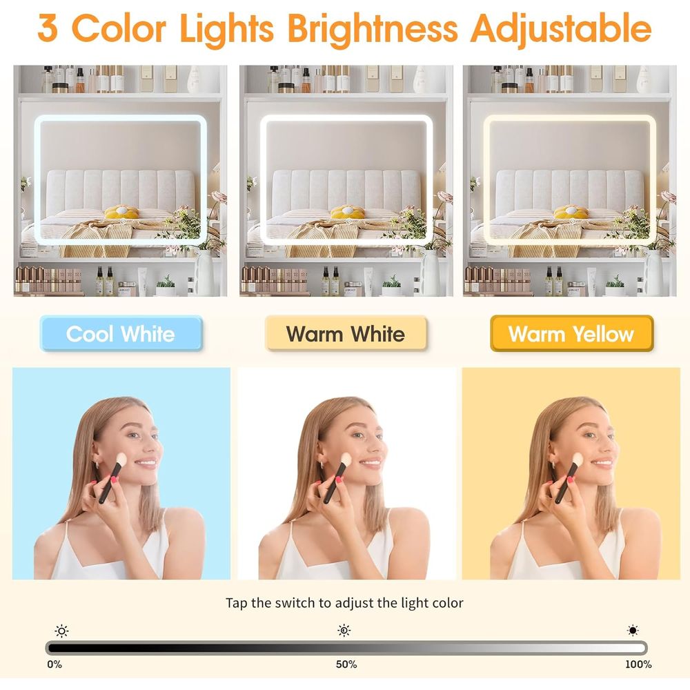 Make Up Vanity Desk with Mirro - Desk Setup In Small Bedroom review and price