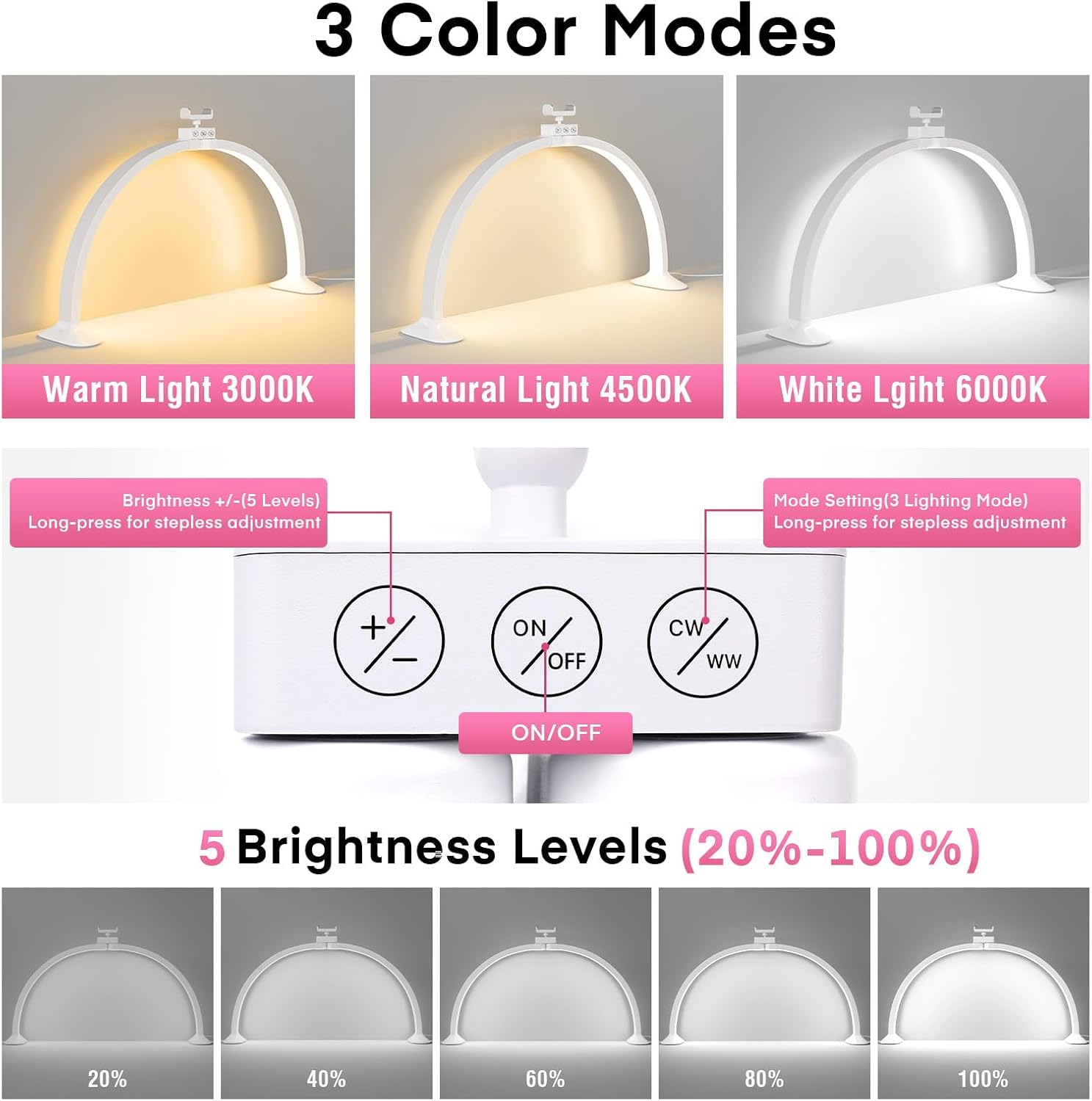 Half Moon Light U-Shaped Nail  - Desk Setup Light review and price