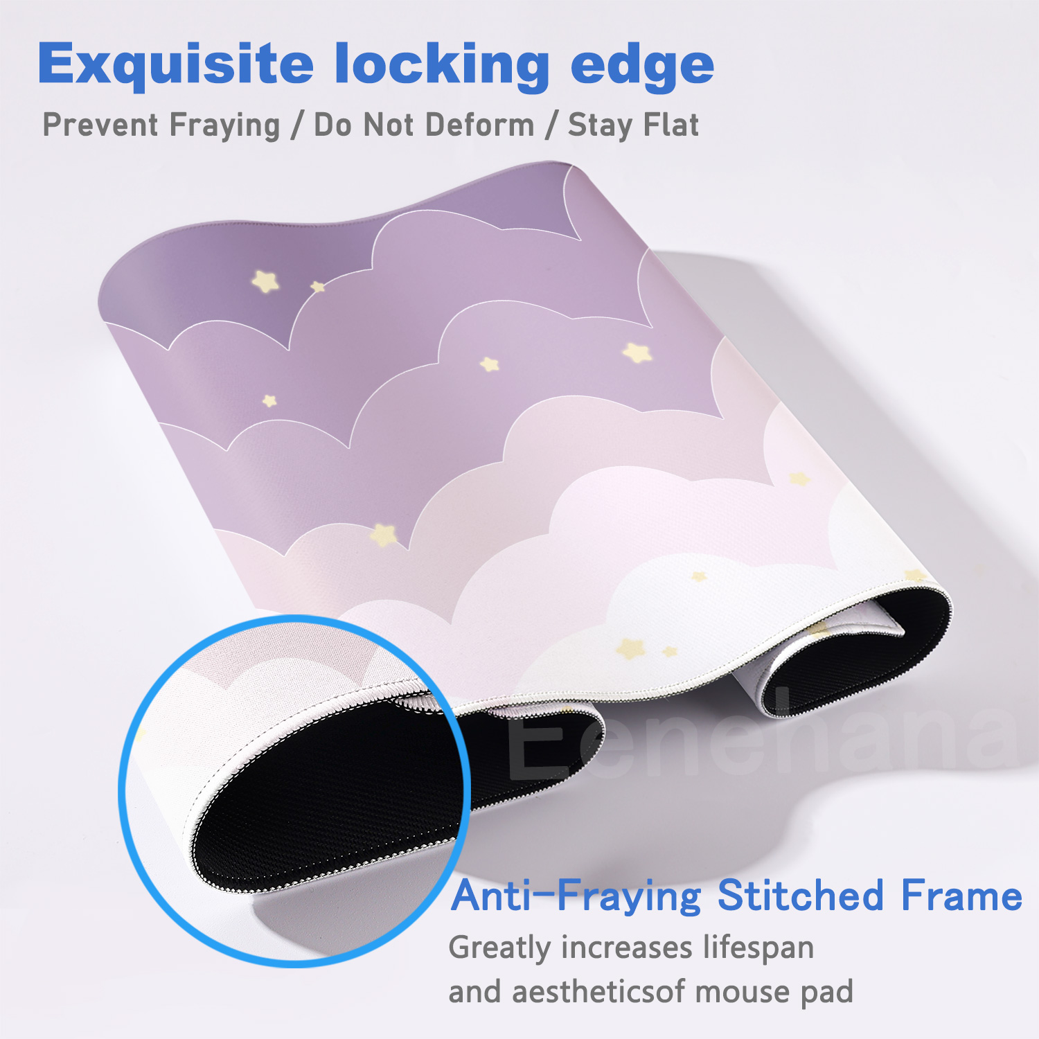 Light Blue Pink Clouds Desk Ma - Korean Desk Setup review and price